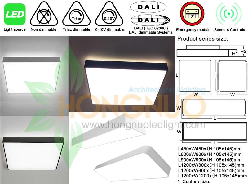 450x450 Architectural Led Square Feature Ceiling Lighting