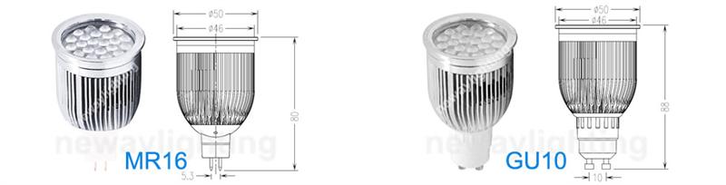 7W GU10 LED Spot Light Lamp Holder MR16 E14 E17 E27 Base