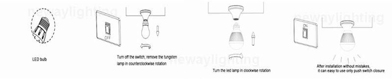 7W E27 LED Bulb Installation Instructions
