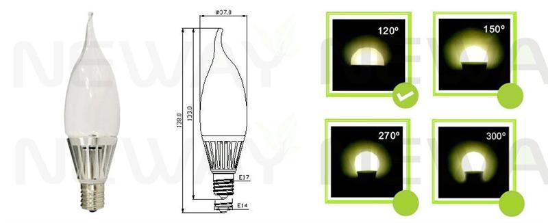 5W LED Candle Bulb Pictures 