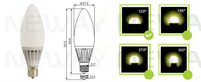 5W E17 Dimmable LED Candle Light Pictures