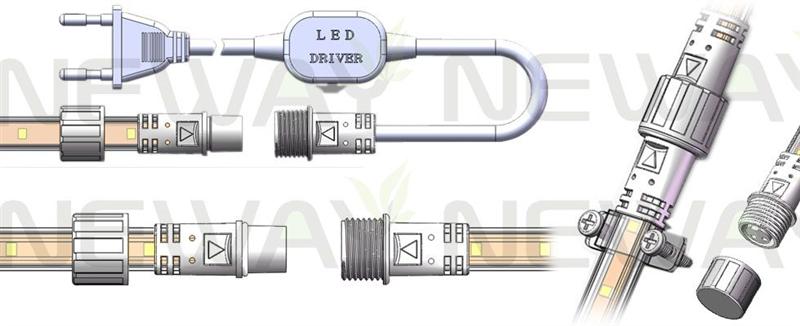 220VAC High Voltage LED Flex Strip Kit 1Meter 60LEDs/M Installation 
