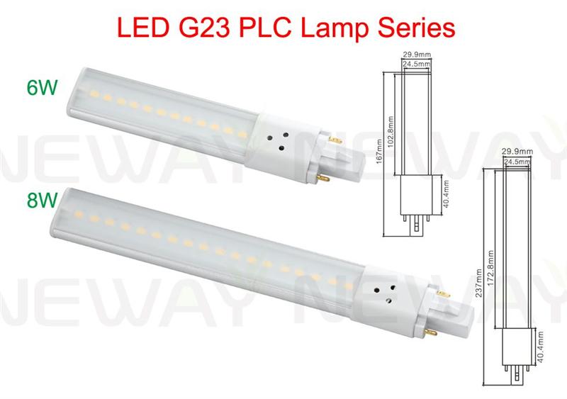 8Watts SMD G23 2pin Plug in Socket LED PLC Light Bulb - LED G23 PLC Lamp Series