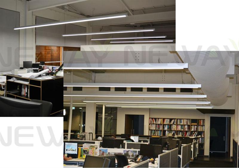 Modern Architectural Linear Suspension LED Luminaire Light 100CM 120CM 150CM - Application Applications: Applicable to all types of high-grade office buildings, creative decor restaurant, department stores, factories, home and other indoor decoration simple and stylish energy-efficient lighting places.