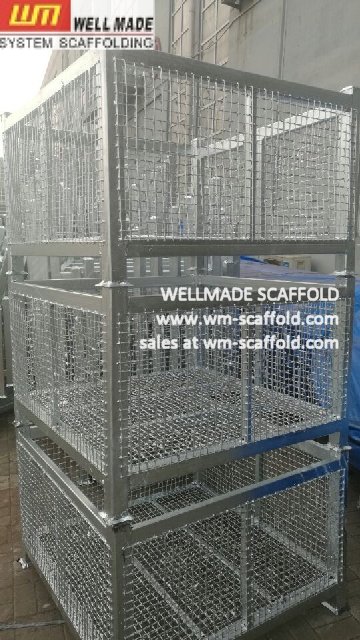 scaffolding storage pallet box steel cage stillages from wellmade 