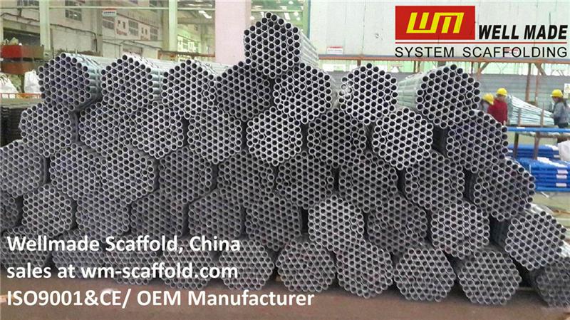 48mm gi steel pipes for construction scaffolding and oil and gas scaffolding-wellmade  lead scaffolding manufacturer epxorter