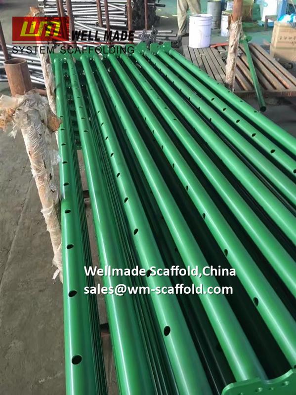 acrow props inner tube with holes and head plate for formwork concrete support and temporary propping construction building-wellmade scaffold @wm-scaffold.com