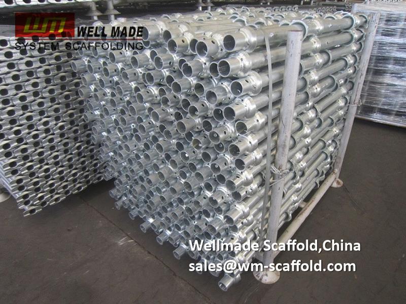 galvanized cuplock scaffolding standard verticals with forged top cup from wellmade scaffold china scaffolding companies suppliers @wm-scaffold.com