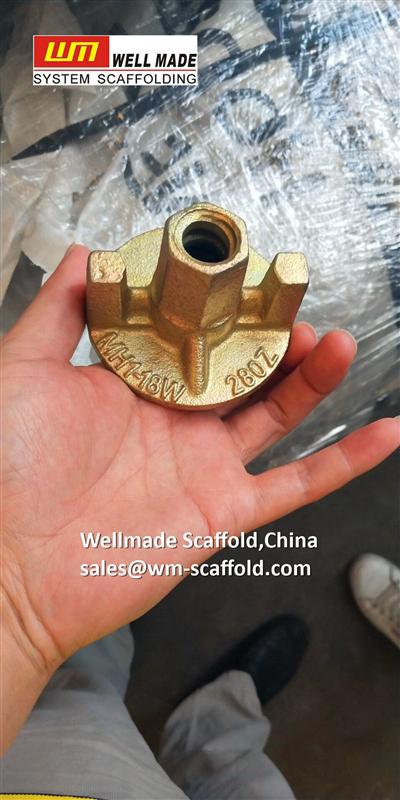 anchor nuts 70mm dia D15 thread bar tie rods for concrete formwork dywidag system shutter from wellmade scaffold,china 