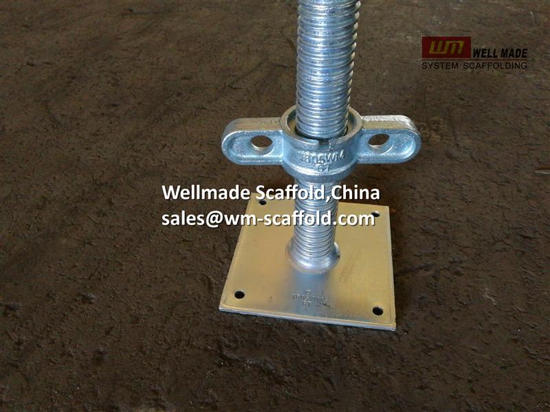 scaffolding leveling jack base 6 ton screw jack base to uk for construction concrete formwork building and offshore rigging from wellmade scaffold,China at wm-scaffold.com