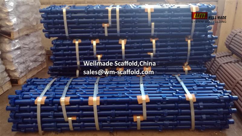 painted cuplock scaffolding standards with top cup and bottom cup for construction building, concrete formwork, oil and gas scaffolding offshore rigging petrochemical from wellmade scaffold,China at wm-scaffold.com