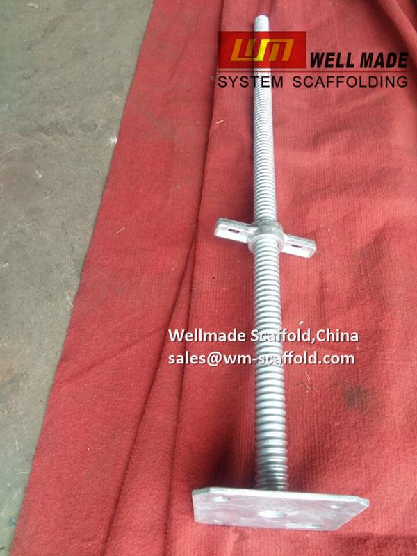 914mm scafolding screw jack base leveling jacks layher type to Norway HDG round threaded  China leading OEM manufacturer 