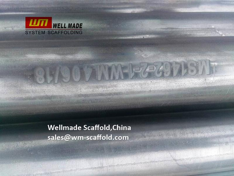 MS1462 standards scaffolding construction components scaffold tube with mark to oil and gas companies suspended scaffold  ISO&CE China leading OEM manufacturer 