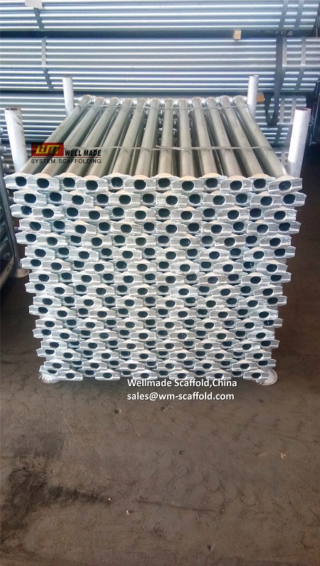 cuplock scaffolding ledger horizontal with forged ledger blade for construction building and slab formwork support system from wellmade China @wm-scaffold.com