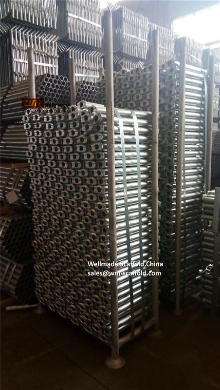 galvanized cuplock scaffolding system components steel cuplock ledger horizontal with forged ledger blade for construction concrete formwork and building wellmade china @wm-scaffold.com