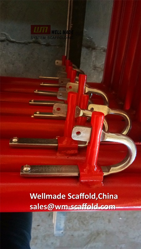 fast lock pin for ladder frame scaffolding to Trinidad in red coated from wellmade scaffold china leading oem scaffolding manufacturer , 50000m2 auto to 49 countries 