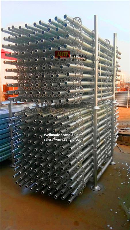 ringock scaffolding standard verticals with bolt nut spigot connectors for construction building and formwork support-scaffolding coupling pins wellmade scaffold sales at wm-scaffold.com