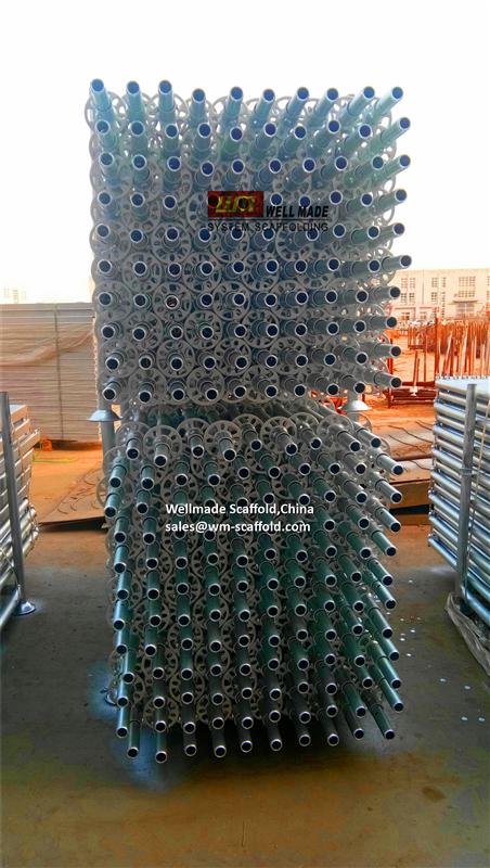 multi-function scaffolding poles-system scaffold components parts-ringlock scaffolding standards with bolt nut connector spigot coupling pins-hot dip galvanized steel scaffolding -sales at wm-scaffold.com wellmade scaffold china  
