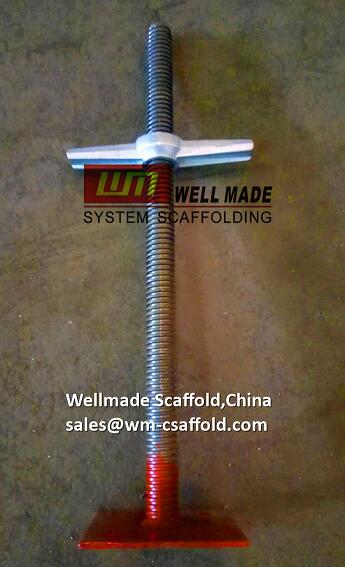 scaffold base plate leveling jack spindle - foot plate screw jack base sales at wm-scaffold.com wellmade scaffold china lead scaffolding solution manufacturer 